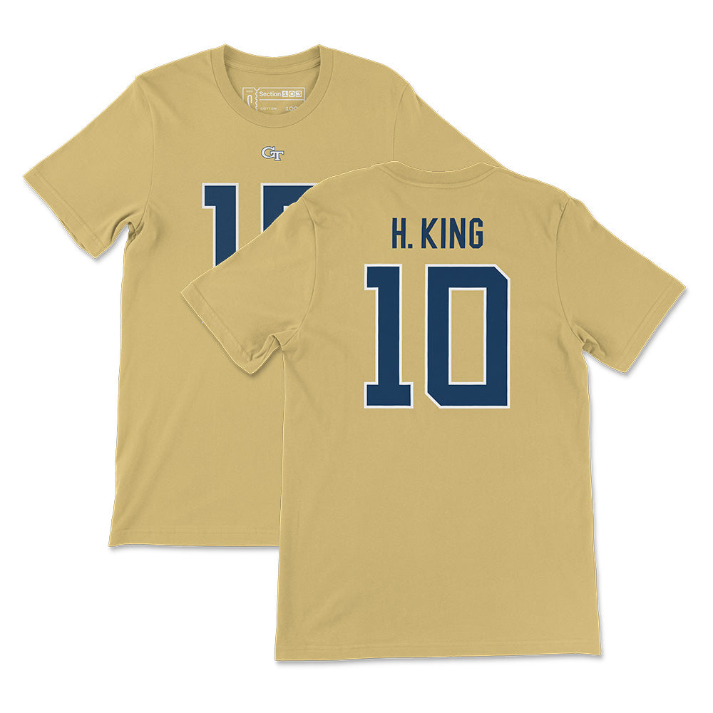 Georgia Tech Haynes King Football Jersey T-Shirt, Gold – Section 103
