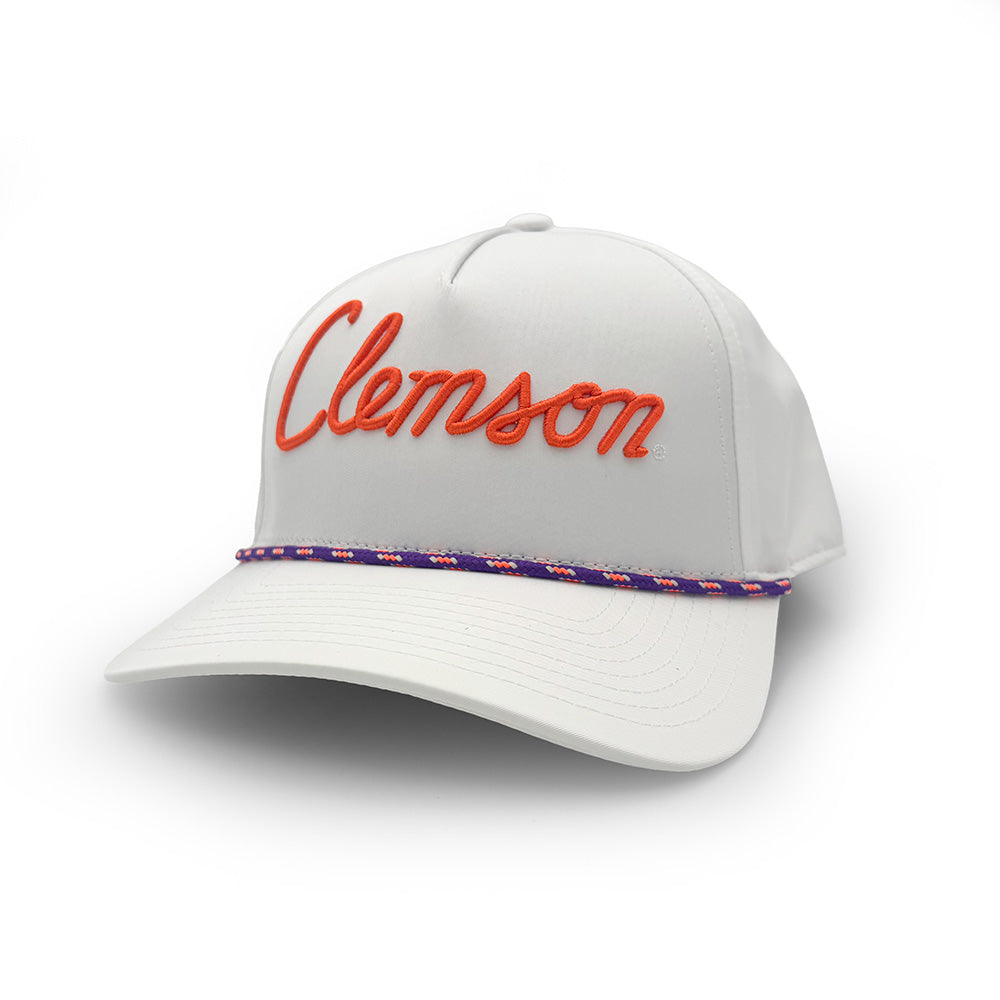 Clemson House Script Rope Hat, White