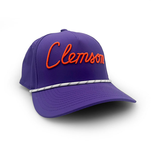 Clemson Script Merchandise Clemson House Script Rope Hat, Purple – Section 103