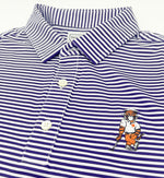 Load image into Gallery viewer, Clemson Golf Swinging Tiger Striped Performance Polo
