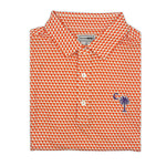 Load image into Gallery viewer, Clemson Palmetto Logo Map Pattern Performance Polo
