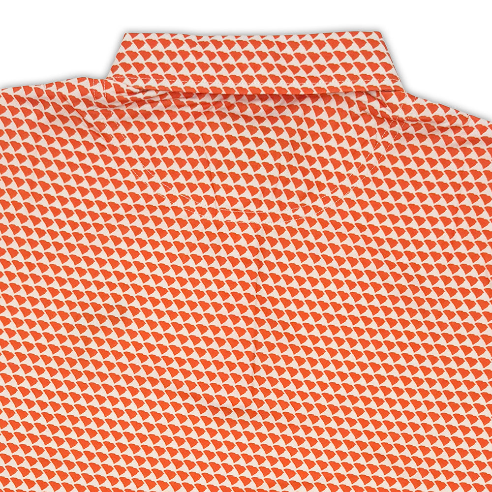 Clemson Palmetto Logo Map Pattern Women's Performance Polo