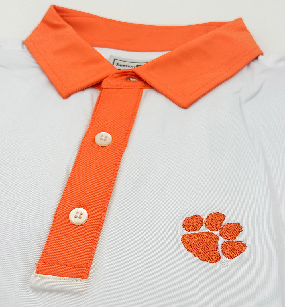 Clemson Contrast Collar Performance Polo