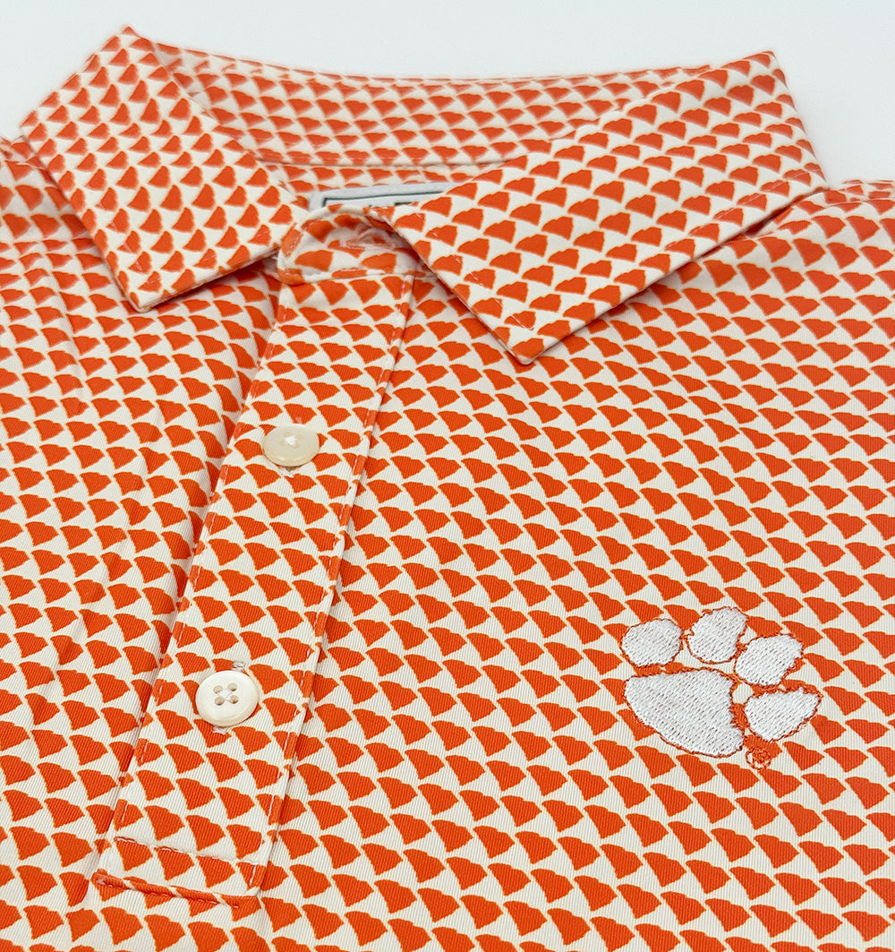 Clemson Map Pattern Performance Polo