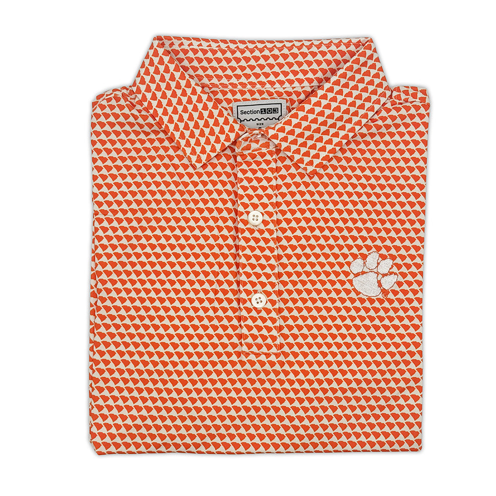 Clemson Map Pattern Performance Polo