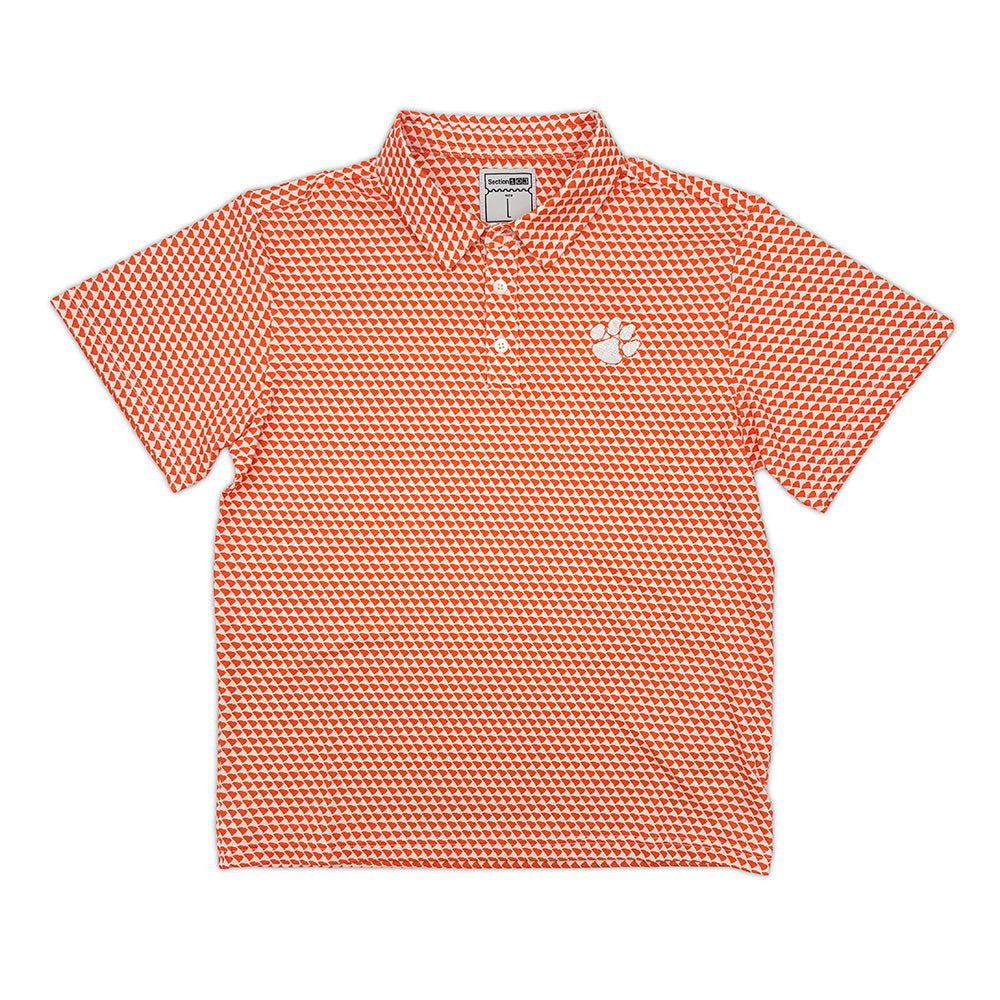 Clemson Map Pattern Youth Performance Polo
