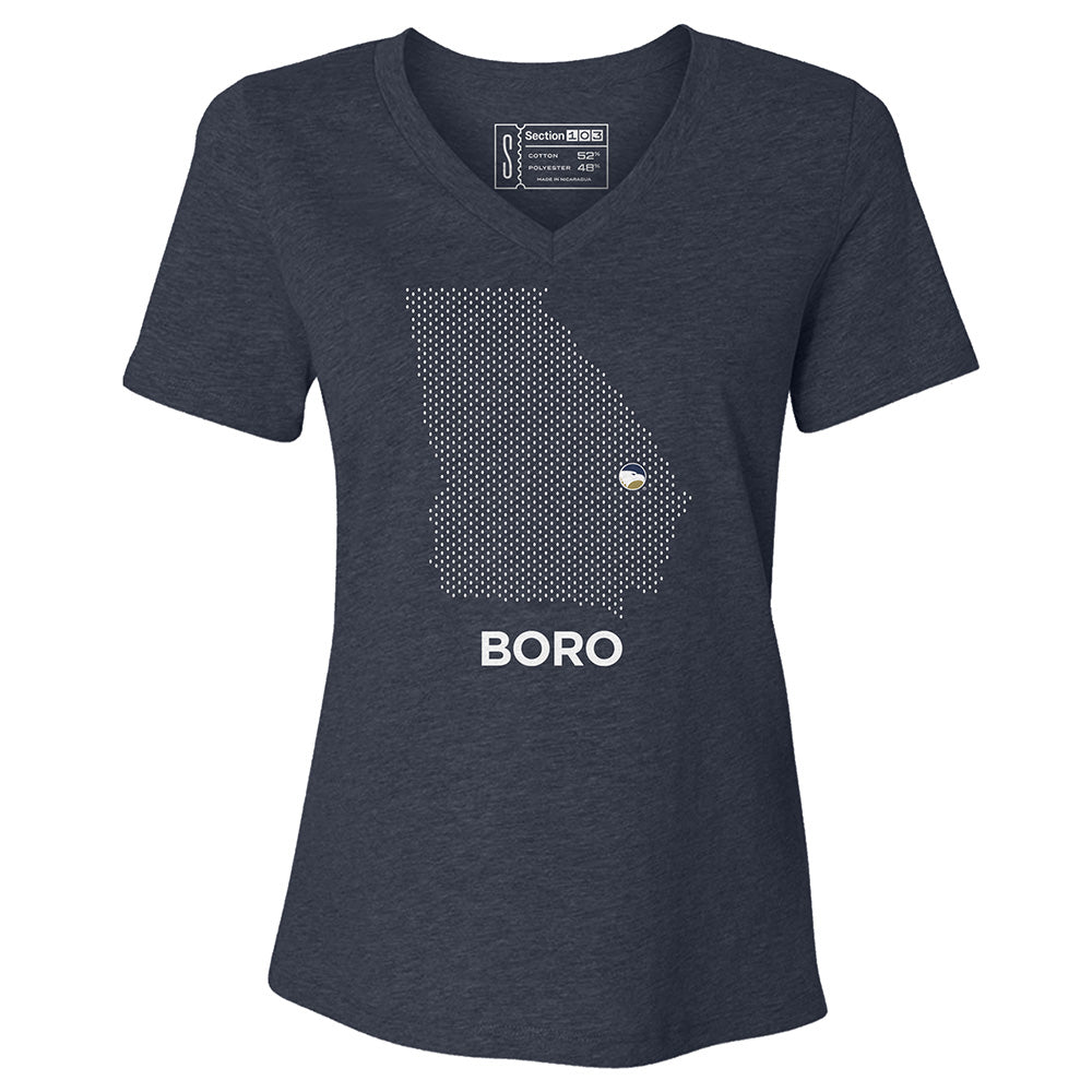 Georgia Southern Boro Mesh Map Women's V-Neck T-Shirt