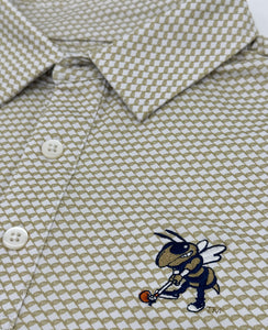 Georgia Tech Golfing Buzz Golf Club Pattern Performance Polo