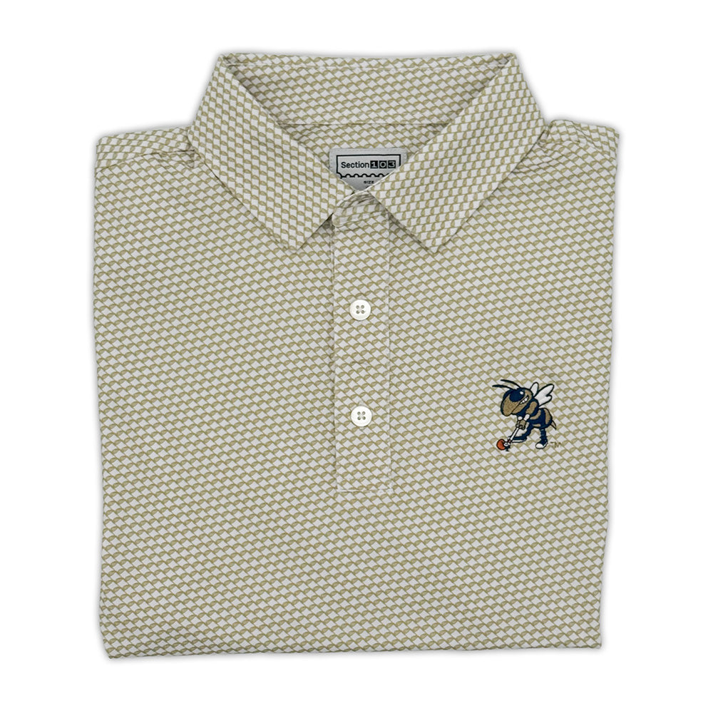 Georgia Tech Golfing Buzz Golf Club Pattern Performance Polo
