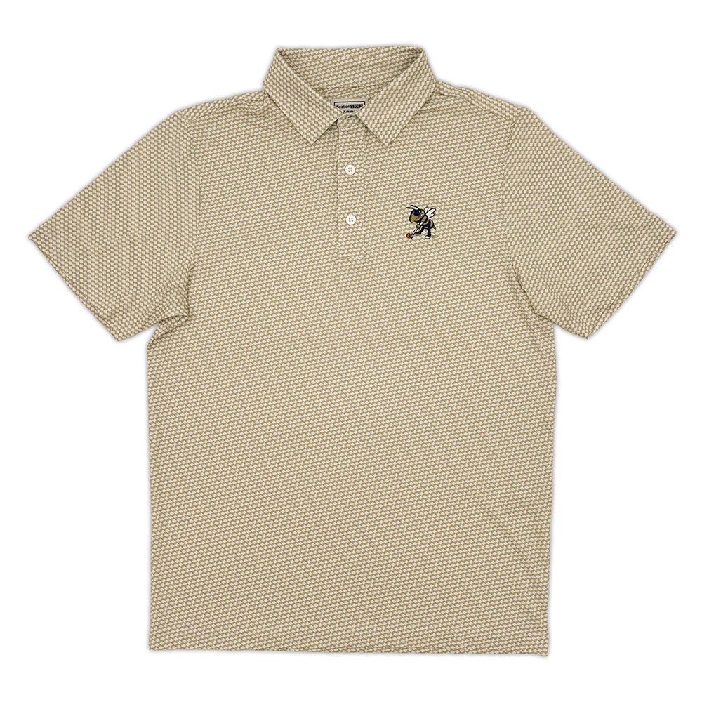Georgia Tech Golfing Buzz Golf Club Pattern Performance Polo