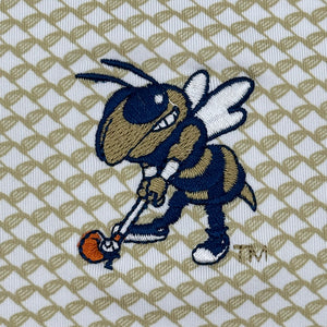 ゴールドゴルフロッカーズMONOGRAM GT LOGO TEE WHITE Georgia Tech Golfing Buzz Golf Club Pattern Performance Polo