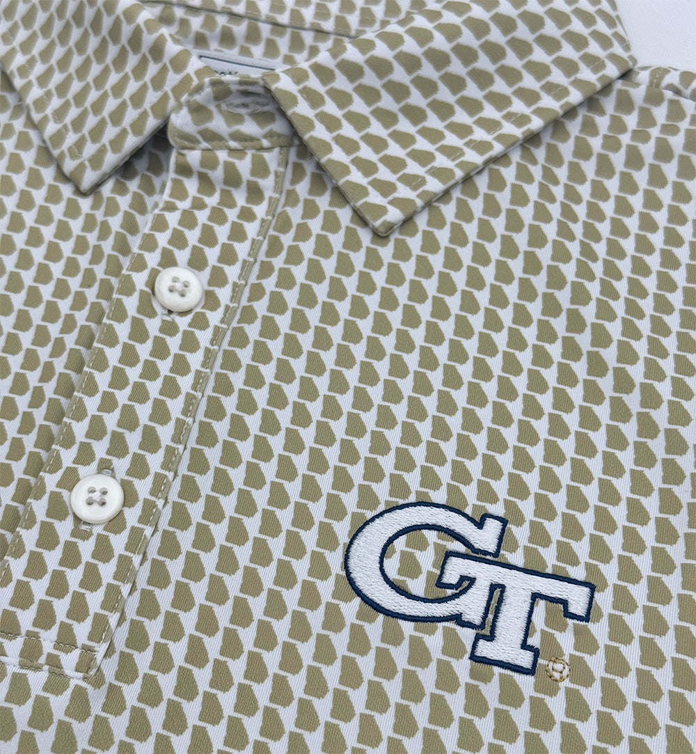 Georgia Tech Map Pattern Performance Polo