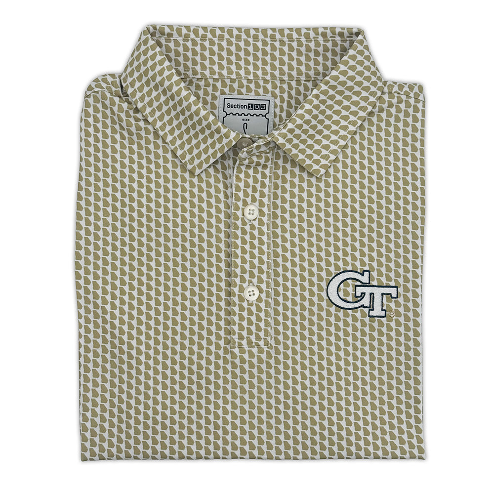 Georgia Tech Map Pattern Performance Polo