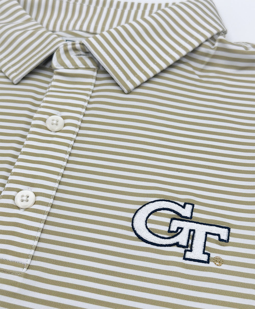 Georgia Tech Striped Performance Polo