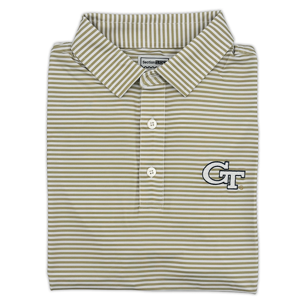 Georgia Tech Striped Performance Polo