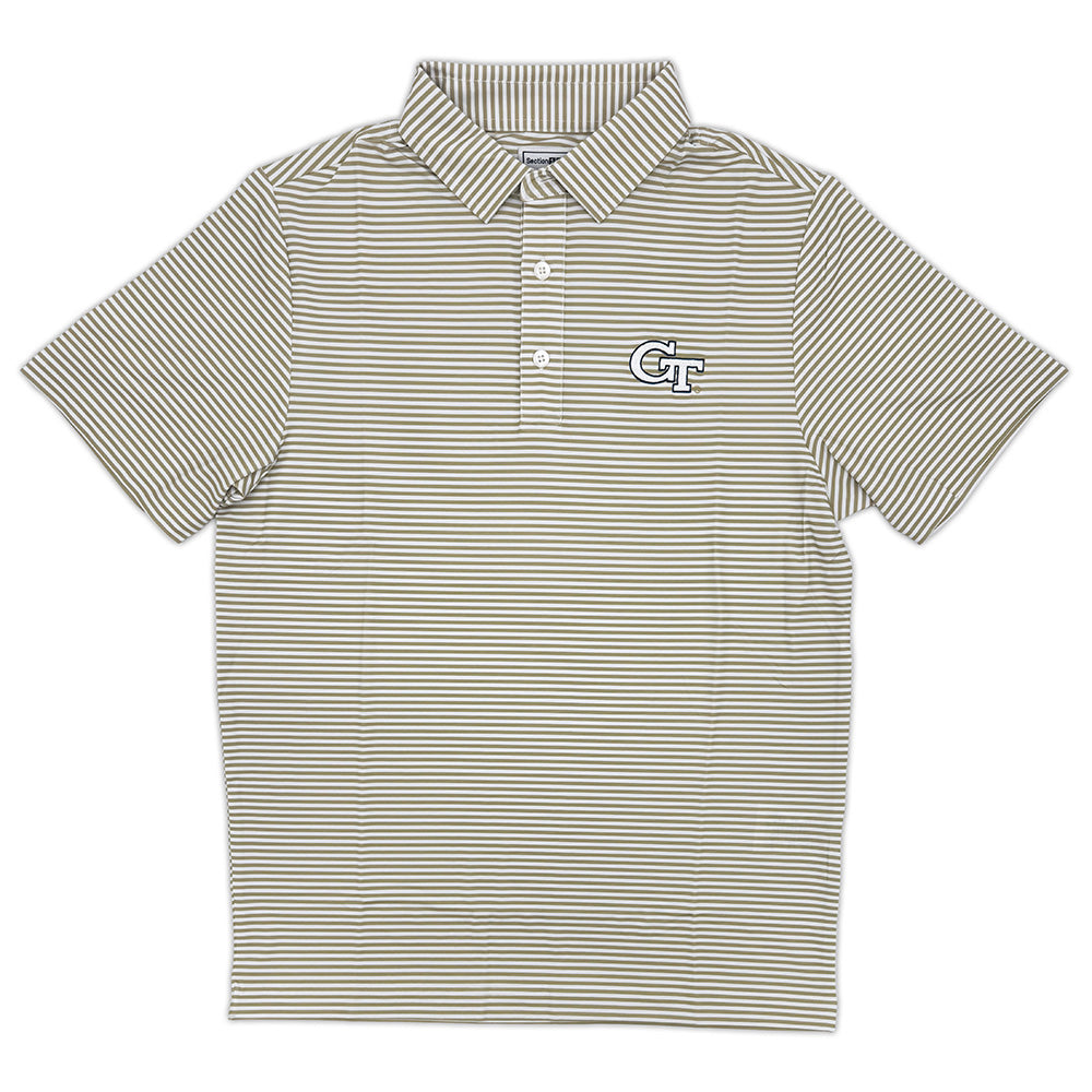 Georgia Tech Striped Performance Polo