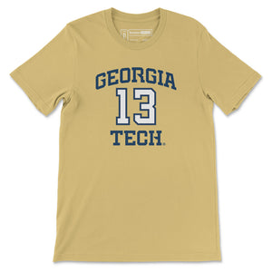 Georgia Tech Miles Kelly Basketball Jersey T-Shirt, Gold