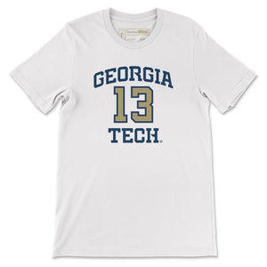 Georgia Tech Miles Kelly Basketball Jersey T-Shirt, White