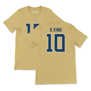 Georgia Tech Haynes King Football Jersey T-Shirt, Gold