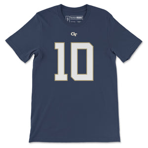 Georgia Tech Haynes King Football Jersey T-Shirt, Navy