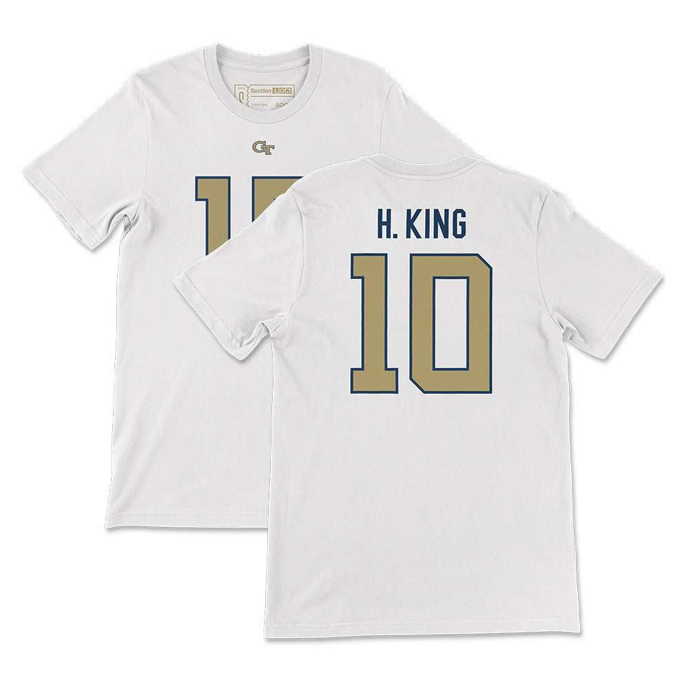 Georgia Tech Haynes King Football Jersey T-Shirt, White