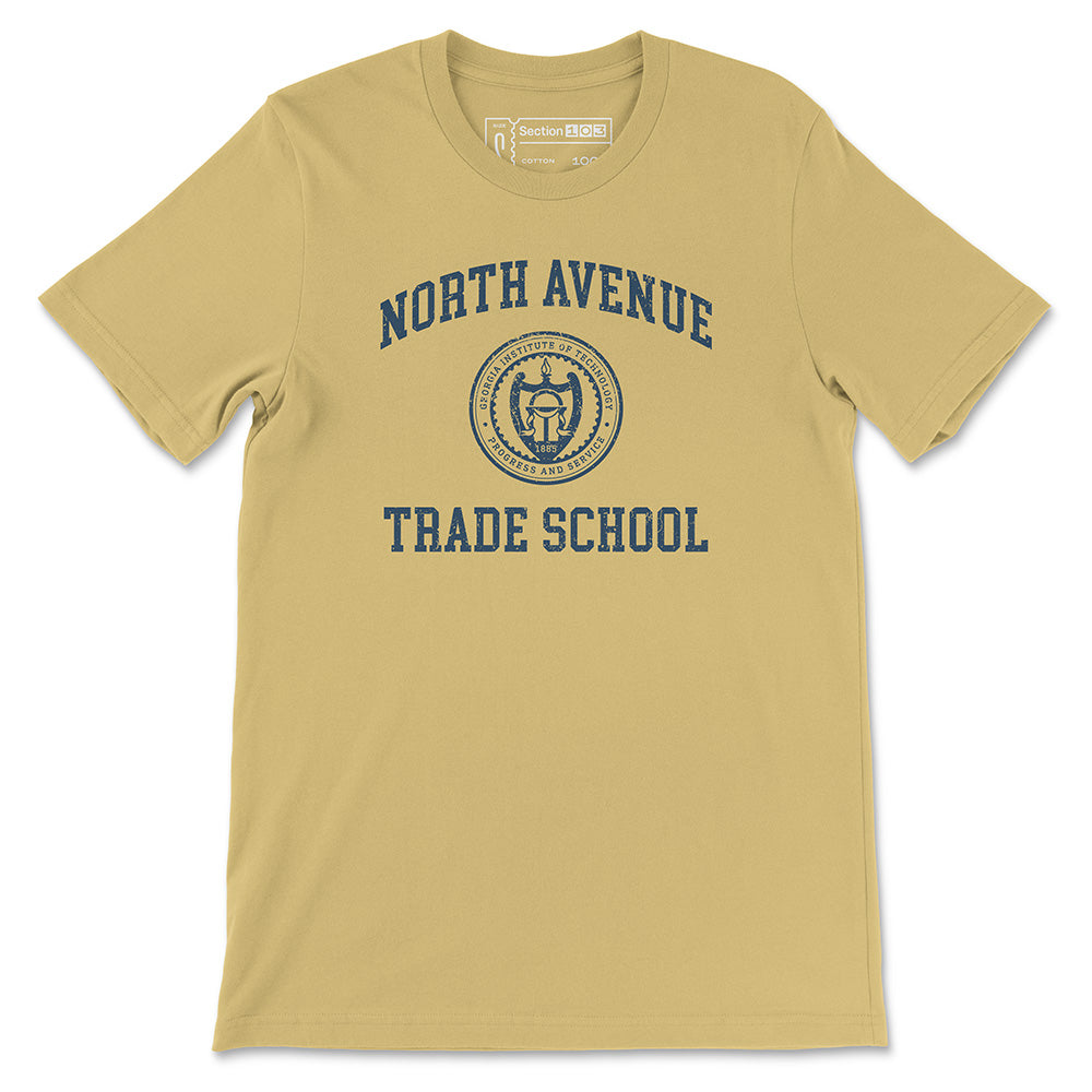 Georgia Tech North Avenue Trade School T-Shirt, Gold