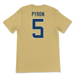 Georgia Tech Zach Pyron Football Jersey T-Shirt, Gold