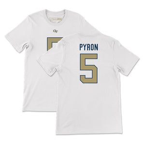 Georgia Tech Zach Pyron Football Jersey T-Shirt, White