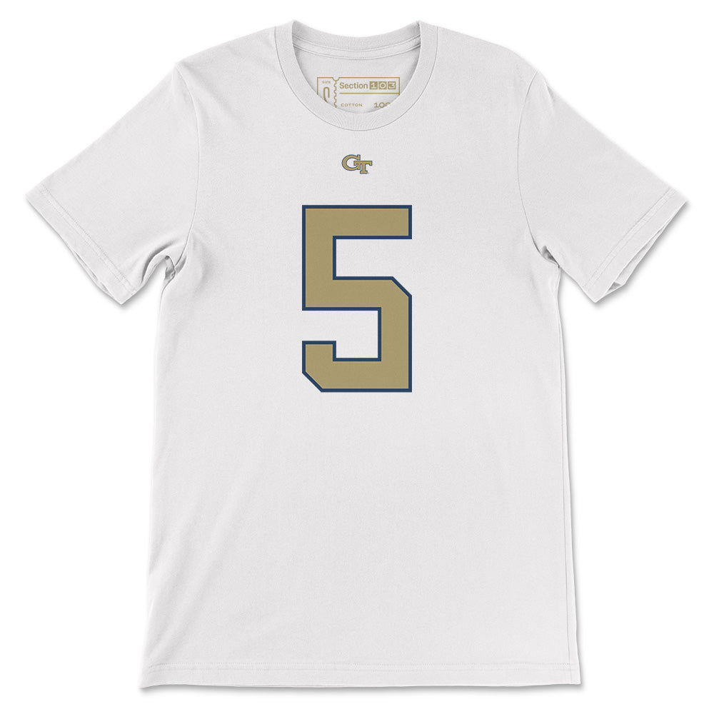 Georgia Tech Zach Pyron Football Jersey T-Shirt, White