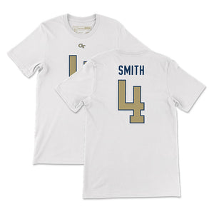 Georgia Tech Dontae Smith Football Jersey T-Shirt, White