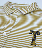 Load image into Gallery viewer, Georgia Tech Vintage Power T Striped Performance Polo
