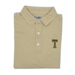 Load image into Gallery viewer, Georgia Tech Vintage Power T Striped Performance Polo

