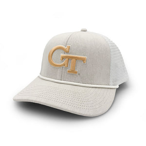 Georgia Tech Logo Rope Trucker Hat, Gray