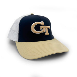 Georgia Tech Logo Trucker Hat, Navy and Gold