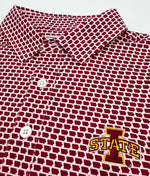 Load image into Gallery viewer, Iowa State Map Pattern Performance Polo, Cardinal
