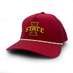 Load image into Gallery viewer, Iowa State PVC Patch Rope Hat, Cardinal
