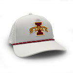 Load image into Gallery viewer, Iowa State PVC Patch Rope Hat, White
