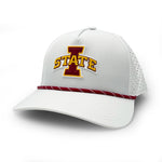 Load image into Gallery viewer, Iowa State PVC Patch Rope Hat, White
