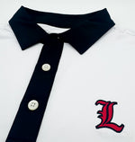 Load image into Gallery viewer, Louisville Gothic L Logo Contrast Collar Performance Polo
