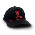 Load image into Gallery viewer, Louisville Gothic L Logo PVC Patch Rope Hat, Black
