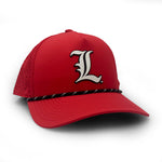Load image into Gallery viewer, Louisville Gothic L Logo PVC Patch Rope Hat, Red
