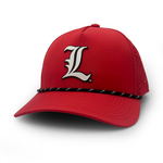 Load image into Gallery viewer, Louisville Gothic L Logo PVC Patch Rope Hat, Red
