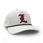 Load image into Gallery viewer, Louisville Gothic L Logo PVC Patch Rope Hat, White
