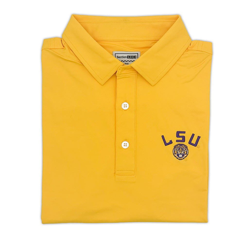 LSU Football Helmet Logo Performance Polo