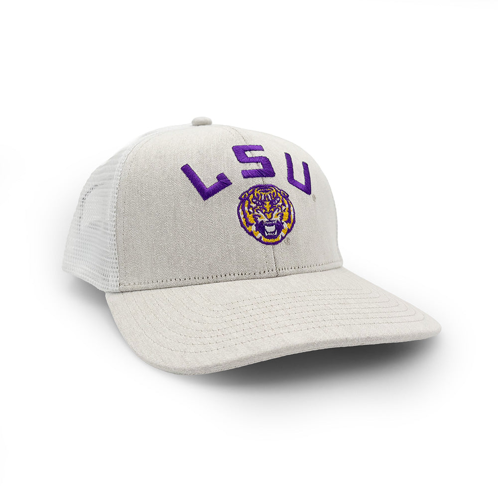 LSU Football Helmet Logo Trucker Hat, Gray