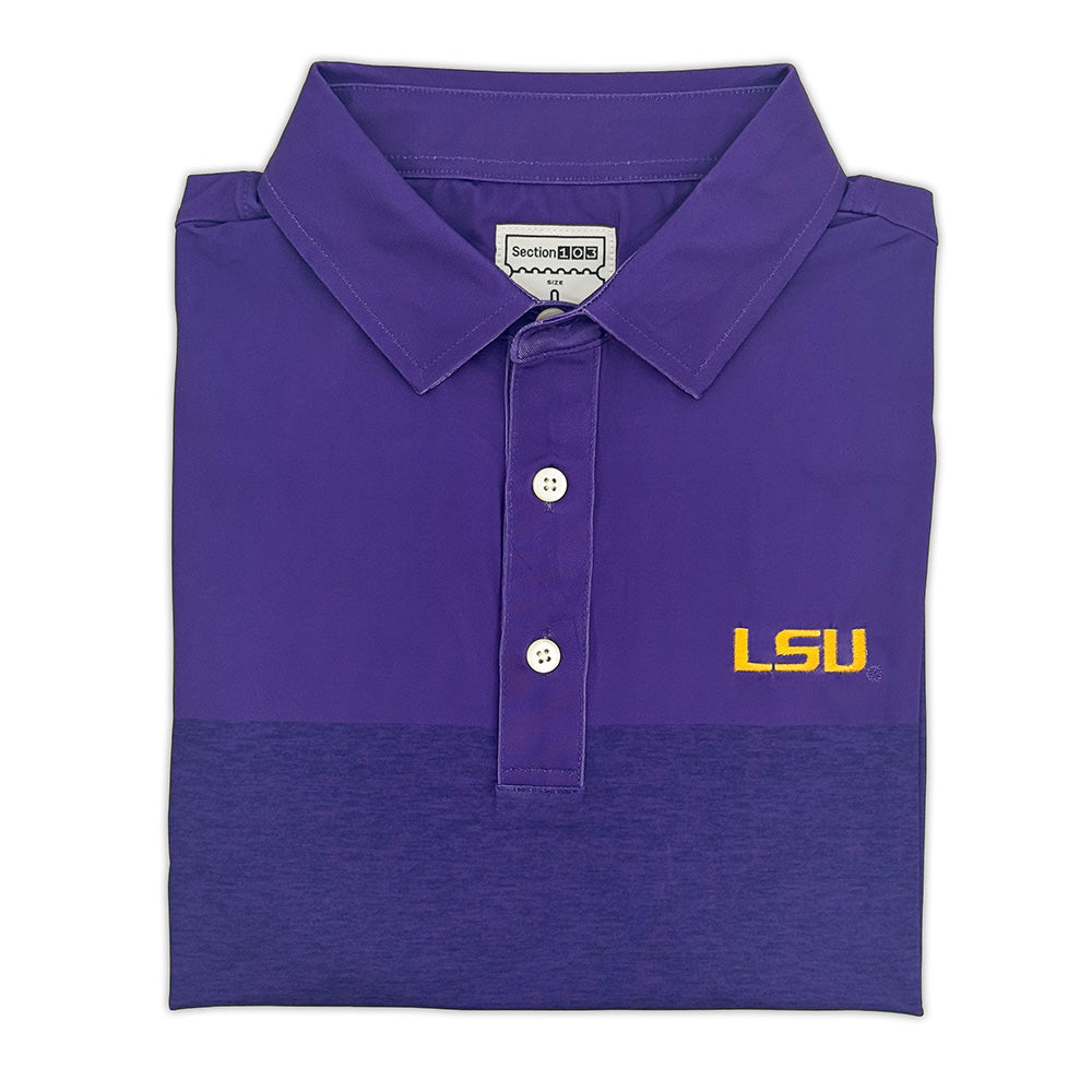 LSU Heather Block Performance Polo
