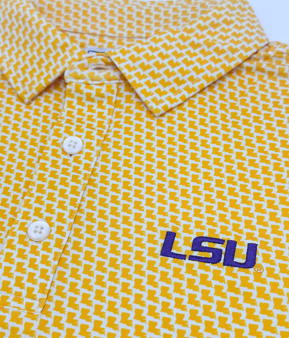 LSU Map Pattern Performance Polo