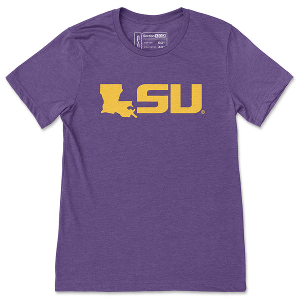 LSU Louisiana State University Official Between The Lines Unisex T-Shirt – White, Large