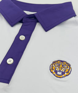 LSU Tiger Contrast Collar Performance Polo