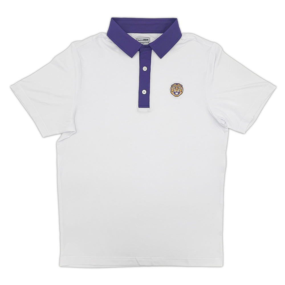 LSU Tiger Contrast Collar Performance Polo